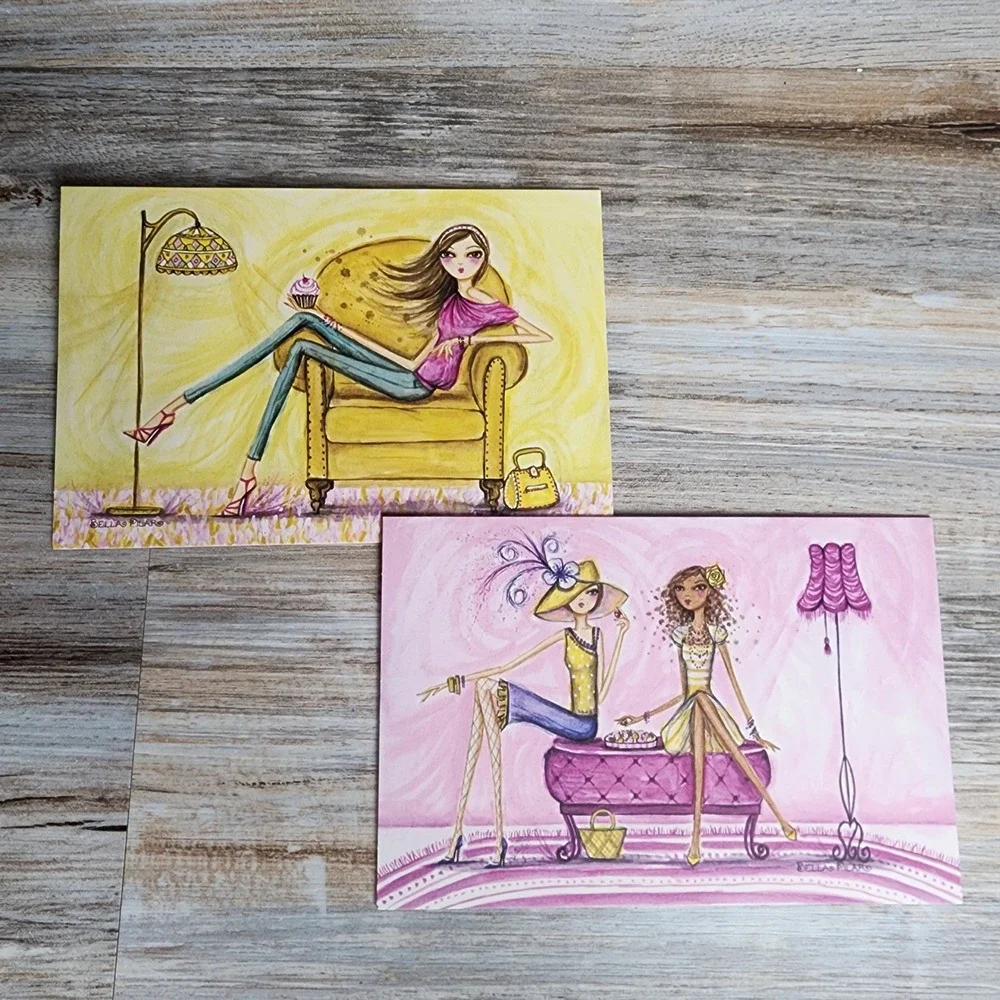 Papyrus Bella Pilar Blank Note Cards Set with Envelopes and Acrylic Box 40ct